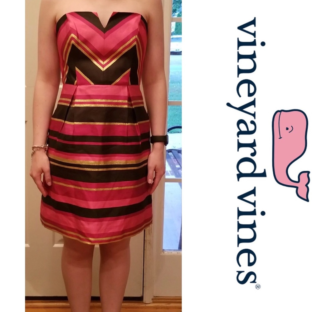 ❤️Vineyard Vines Strapless Silk Cocktail Dress❤️